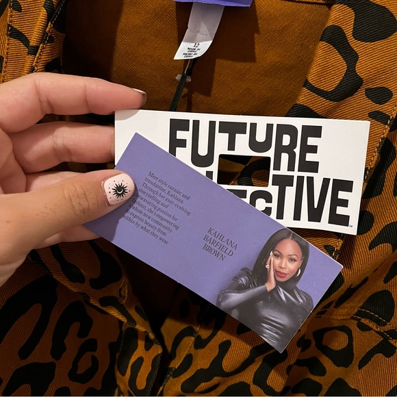 Target Future Collective Kahlana Barfield Brown leopard utility denim dress - Picture 8 of 9